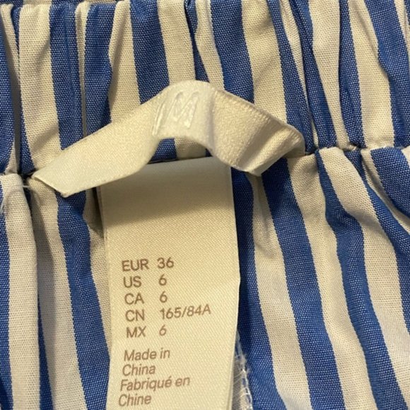 H&M Blue and White Stripe Peplum Skirt Size 6 - Picture 3 of 6